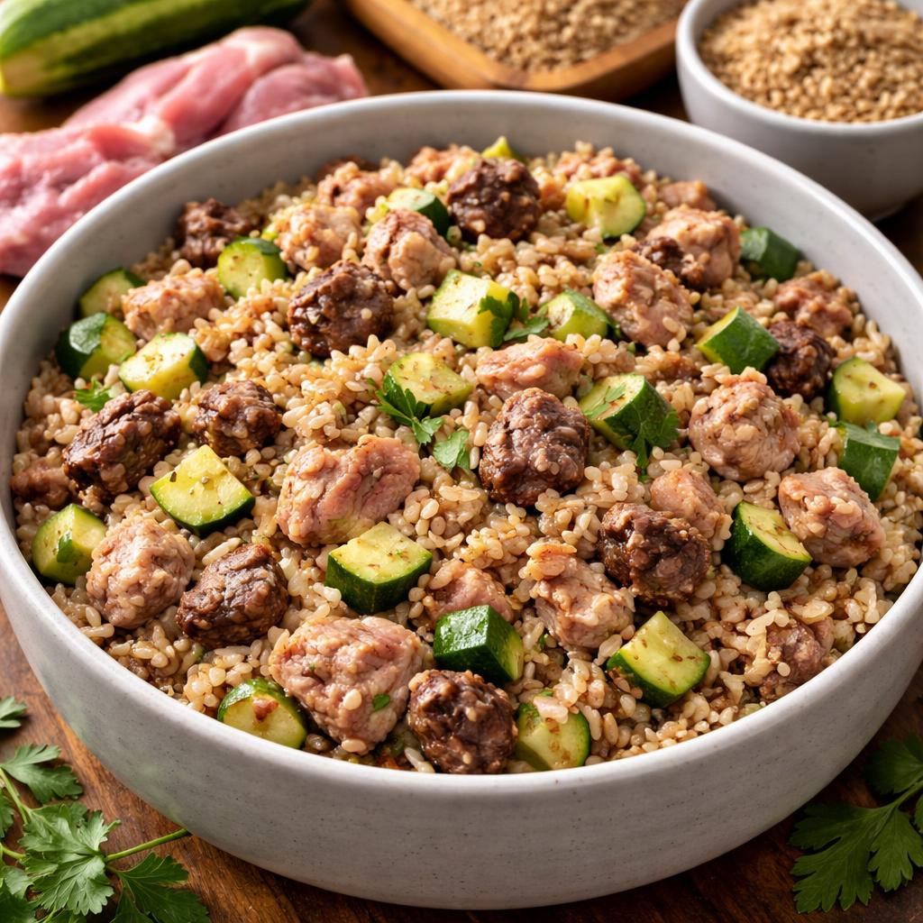 Rabbit & Boar with Zucchini & Whole Wheat Rice