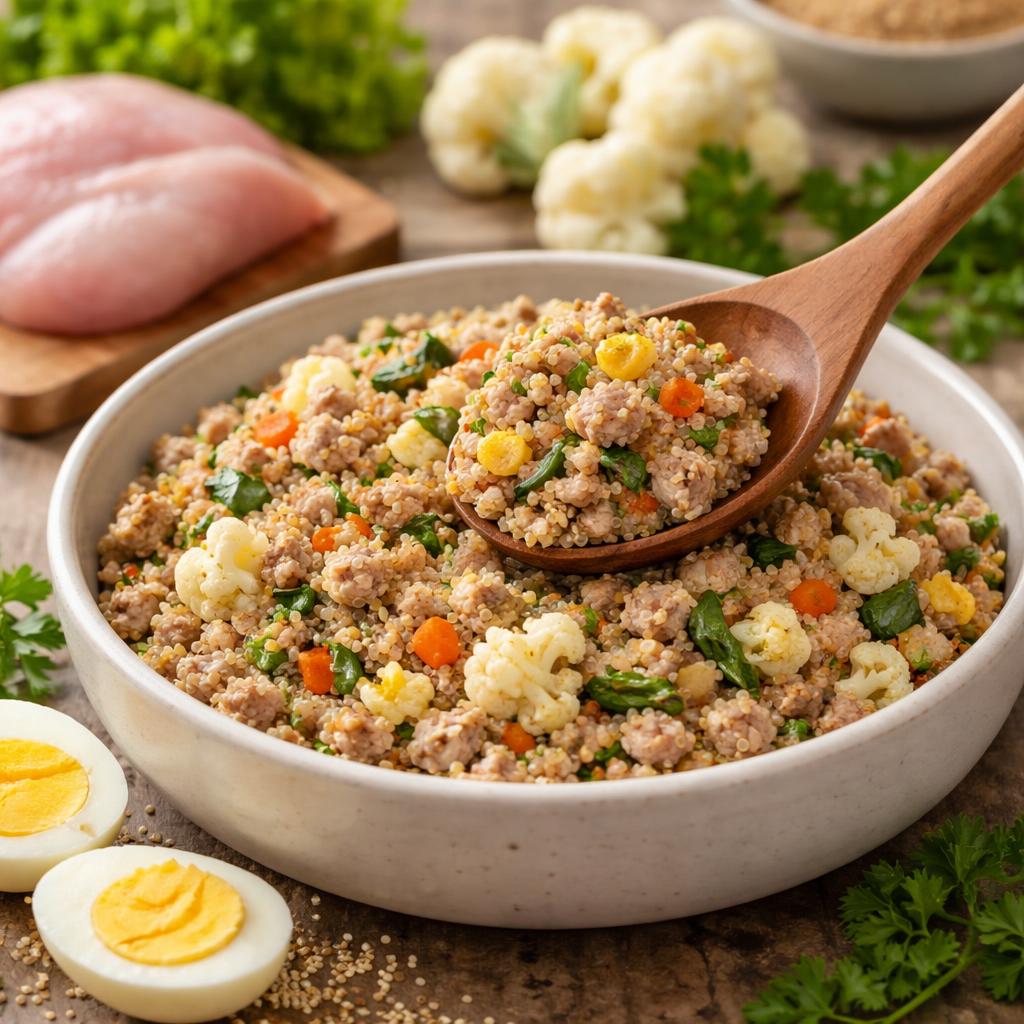 Turkey & Quinoa with Cauliflower & Egg